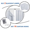 NICETOWN White Blackout Curtain Liners for Window – Noise Reducing Light Blocking Liner for 84 inch Curtains (Set of 2, Each is 27″ x 80″, Hooks Included, Greyish White)(Greyish White)