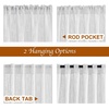 NICETOWN White Linen Sheer Curtains and Drapes 84 inches Long, Rod Pocket & Back Tab semitransparent with Light Through Vertical Window Treatments for Sliding Glass Door & Living Room, 52″W, Set of 2(Silver Grey)