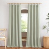 NICETOWN White Linen Sheer Curtains and Drapes 84 inches Long, Rod Pocket & Back Tab semitransparent with Light Through Vertical Window Treatments for Sliding Glass Door & Living Room, 52″W, Set of 2(Linen Sage Green)