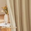 NICETOWN White Linen Sheer Curtains and Drapes 84 inches Long, Rod Pocket & Back Tab semitransparent with Light Through Vertical Window Treatments for Sliding Glass Door & Living Room, 52″W, Set of 2(Linen Brown)