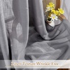 NICETOWN White Linen Sheer Curtains and Drapes 84 inches Long, Rod Pocket & Back Tab semitransparent with Light Through Vertical Window Treatments for Sliding Glass Door & Living Room, 52″W, Set of 2(Grey)