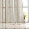 NICETOWN White Linen Sheer Curtains and Drapes 84 inches Long, Rod Pocket & Back Tab semitransparent with Light Through Vertical Window Treatments for Sliding Glass Door & Living Room, 52″W, Set of 2(Taupe)