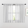 NICETOWN White Linen Sheer Curtains and Drapes 84 inches Long, Rod Pocket & Back Tab semitransparent with Light Through Vertical Window Treatments for Sliding Glass Door & Living Room, 52″W, Set of 2(Silver Grey)