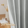 NICETOWN White Linen Sheer Curtains and Drapes 84 inches Long, Rod Pocket & Back Tab semitransparent with Light Through Vertical Window Treatments for Sliding Glass Door & Living Room, 52″W, Set of 2(Linen Light Gray)