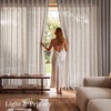 NICETOWN White Linen Sheer Curtains and Drapes 84 inches Long, Rod Pocket & Back Tab semitransparent with Light Through Vertical Window Treatments for Sliding Glass Door & Living Room, 52″W, Set of 2(Birch)
