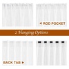 NICETOWN White Linen Sheer Curtains and Drapes 84 inches Long, Rod Pocket & Back Tab semitransparent with Light Through Vertical Window Treatments for Sliding Glass Door & Living Room, 52″W, Set of 2(White)