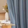 NICETOWN White Linen Sheer Curtains and Drapes 84 inches Long, Rod Pocket & Back Tab semitransparent with Light Through Vertical Window Treatments for Sliding Glass Door & Living Room, 52″W, Set of 2(Linen Stone Blue)