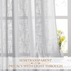 NICETOWN White Linen Sheer Curtains and Drapes 84 inches Long, Rod Pocket & Back Tab semitransparent with Light Through Vertical Window Treatments for Sliding Glass Door & Living Room, 52″W, Set of 2(Silver Grey)