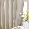 NICETOWN White Linen Sheer Curtains and Drapes 84 inches Long, Rod Pocket & Back Tab semitransparent with Light Through Vertical Window Treatments for Sliding Glass Door & Living Room, 52″W, Set of 2(Taupe)