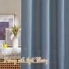 NICETOWN White Linen Sheer Curtains and Drapes 84 inches Long, Rod Pocket & Back Tab semitransparent with Light Through Vertical Window Treatments for Sliding Glass Door & Living Room, 52″W, Set of 2(Linen Stone Blue)