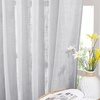 NICETOWN White Linen Sheer Curtains and Drapes 84 inches Long, Rod Pocket & Back Tab semitransparent with Light Through Vertical Window Treatments for Sliding Glass Door & Living Room, 52″W, Set of 2(Silver Grey)