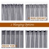 NICETOWN White Linen Sheer Curtains and Drapes 84 inches Long, Rod Pocket & Back Tab semitransparent with Light Through Vertical Window Treatments for Sliding Glass Door & Living Room, 52″W, Set of 2(Grey)