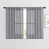 NICETOWN White Linen Sheer Curtains and Drapes 84 inches Long, Rod Pocket & Back Tab semitransparent with Light Through Vertical Window Treatments for Sliding Glass Door & Living Room, 52″W, Set of 2(Grey)