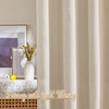 NICETOWN White Linen Sheer Curtains and Drapes 84 inches Long, Rod Pocket & Back Tab semitransparent with Light Through Vertical Window Treatments for Sliding Glass Door & Living Room, 52″W, Set of 2(Linen Cream)