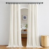 NICETOWN White Linen Sheer Curtains and Drapes 84 inches Long, Rod Pocket & Back Tab semitransparent with Light Through Vertical Window Treatments for Sliding Glass Door & Living Room, 52″W, Set of 2(Natural)