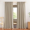 NICETOWN White Linen Sheer Curtains and Drapes 84 inches Long, Rod Pocket & Back Tab semitransparent with Light Through Vertical Window Treatments for Sliding Glass Door & Living Room, 52″W, Set of 2(Linen Taupe)