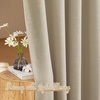 NICETOWN White Linen Sheer Curtains and Drapes 84 inches Long, Rod Pocket & Back Tab semitransparent with Light Through Vertical Window Treatments for Sliding Glass Door & Living Room, 52″W, Set of 2(Linen Taupe)