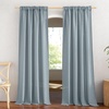 NICETOWN White Linen Sheer Curtains and Drapes 84 inches Long, Rod Pocket & Back Tab semitransparent with Light Through Vertical Window Treatments for Sliding Glass Door & Living Room, 52″W, Set of 2(Linen Mist Blue)