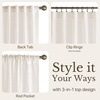 NICETOWN White Linen Sheer Curtains and Drapes 84 inches Long, Rod Pocket & Back Tab semitransparent with Light Through Vertical Window Treatments for Sliding Glass Door & Living Room, 52″W, Set of 2(Linen Burlap)