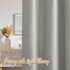 NICETOWN White Linen Sheer Curtains and Drapes 84 inches Long, Rod Pocket & Back Tab semitransparent with Light Through Vertical Window Treatments for Sliding Glass Door & Living Room, 52″W, Set of 2(Linen Gray)