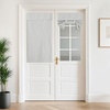 NICETOWN Grey Blackout French Door Curtain Thermal Insulated Window Cover(Light Grey)