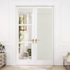 NICETOWN Grey Blackout French Door Curtain Thermal Insulated Window Cover(Off White)