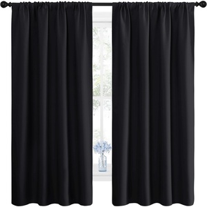 NICETOWN Black Out Curtain Blinds for Bedroom 2 Panels 42″ Wide by 63″ Long