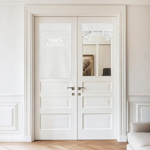NICETOWN Grey Blackout French Door Curtain Thermal Insulated Window Cover(Birch)