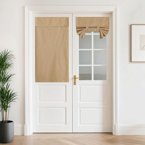 NICETOWN Grey Blackout French Door Curtain Thermal Insulated Window Cover(Camel)