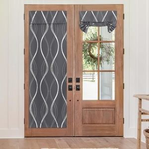 NICETOWN Grey Blackout French Door Curtain Thermal Insulated Window Cover(Foil Printed Grey)
