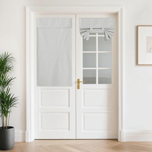 NICETOWN Grey Blackout French Door Curtain Thermal Insulated Window Cover(Light Grey)