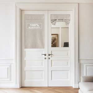 NICETOWN Grey Blackout French Door Curtain Thermal Insulated Window Cover(Oatmeal)