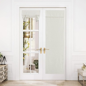 NICETOWN Grey Blackout French Door Curtain Thermal Insulated Window Cover(Off White)