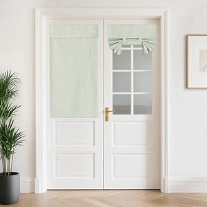 NICETOWN Grey Blackout French Door Curtain Thermal Insulated Window Cover(Sage Green)