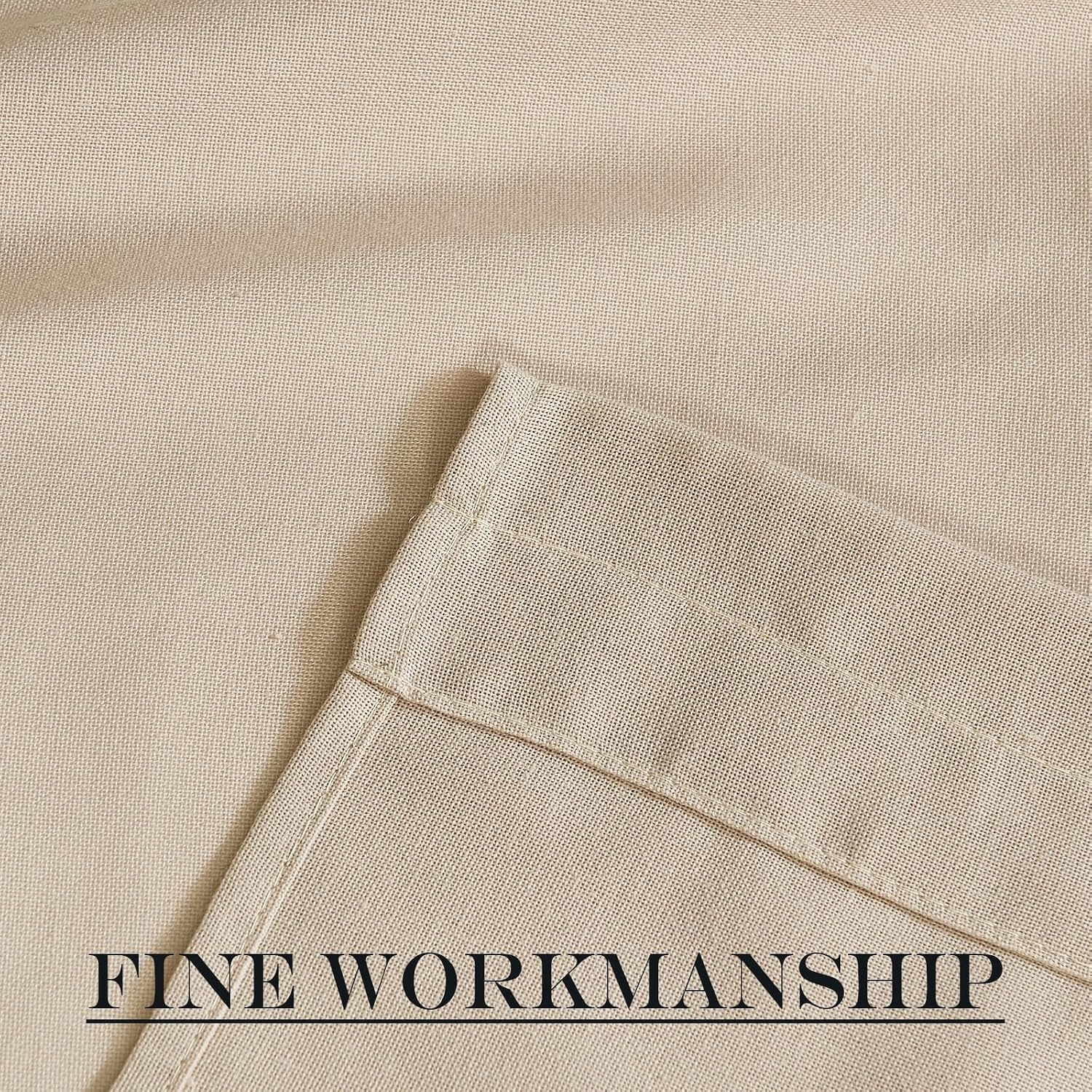 image:imageNICETOWN Linen Textured Door Curtain White Sidelight Panel CurtainAngora