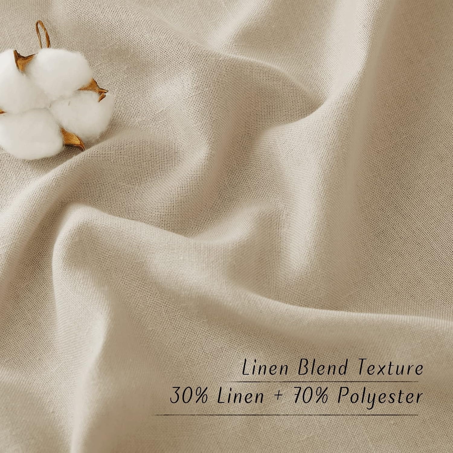 image:imageNICETOWN Linen Textured Door Curtain White Sidelight Panel CurtainAngora