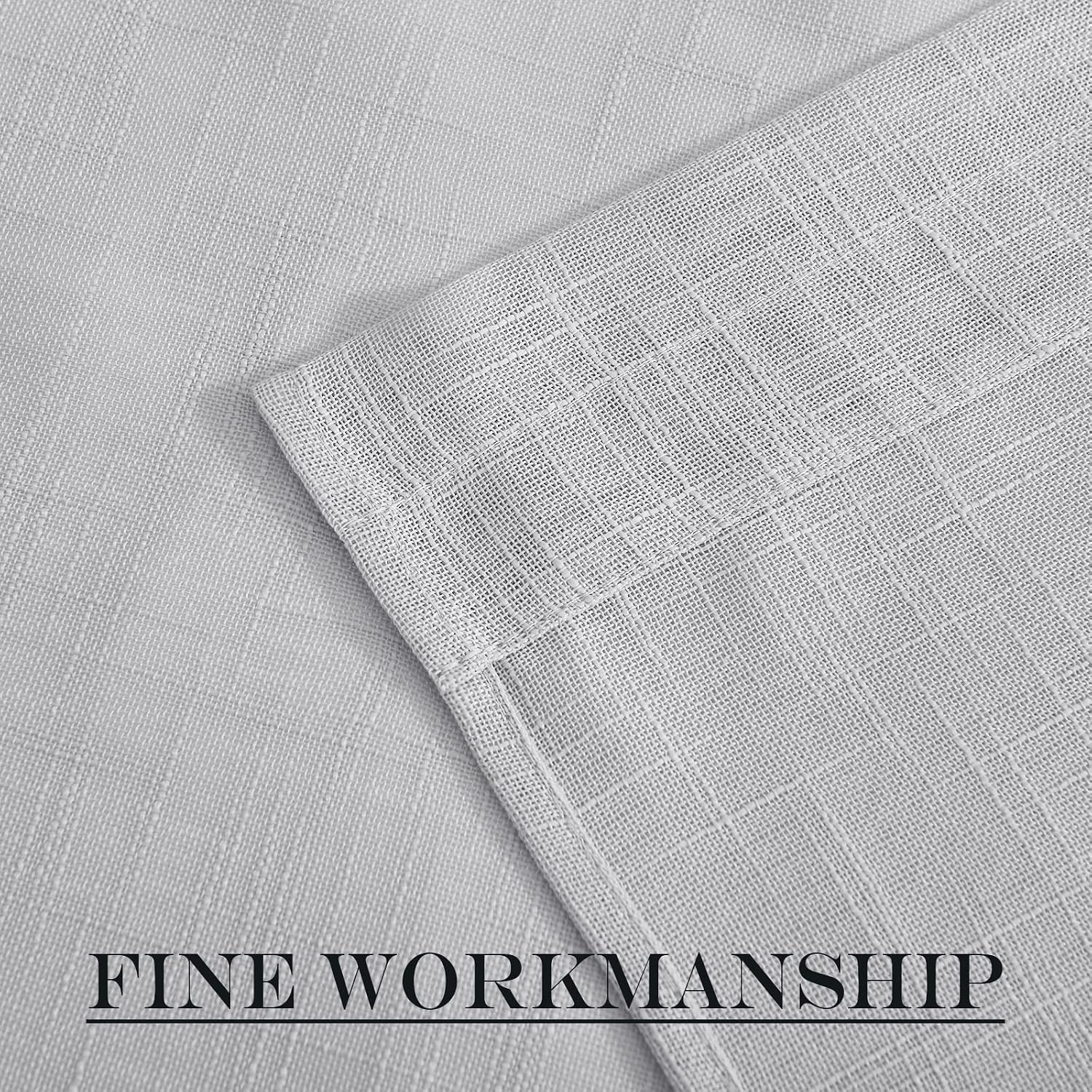 image:imageNICETOWN Linen Textured Door Curtain White Sidelight Panel CurtainLight Grey