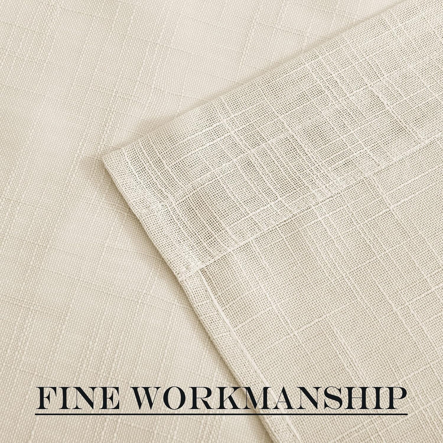 image:imageNICETOWN Linen Textured Door Curtain White Sidelight Panel CurtainLight Grey
