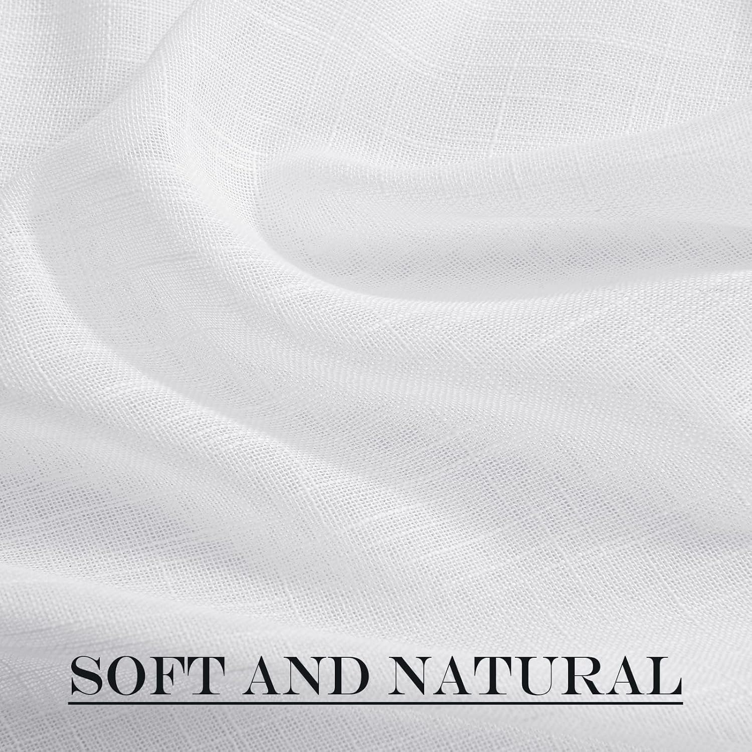 image:imageNICETOWN Linen Textured Door Curtain White Sidelight Panel CurtainWhite