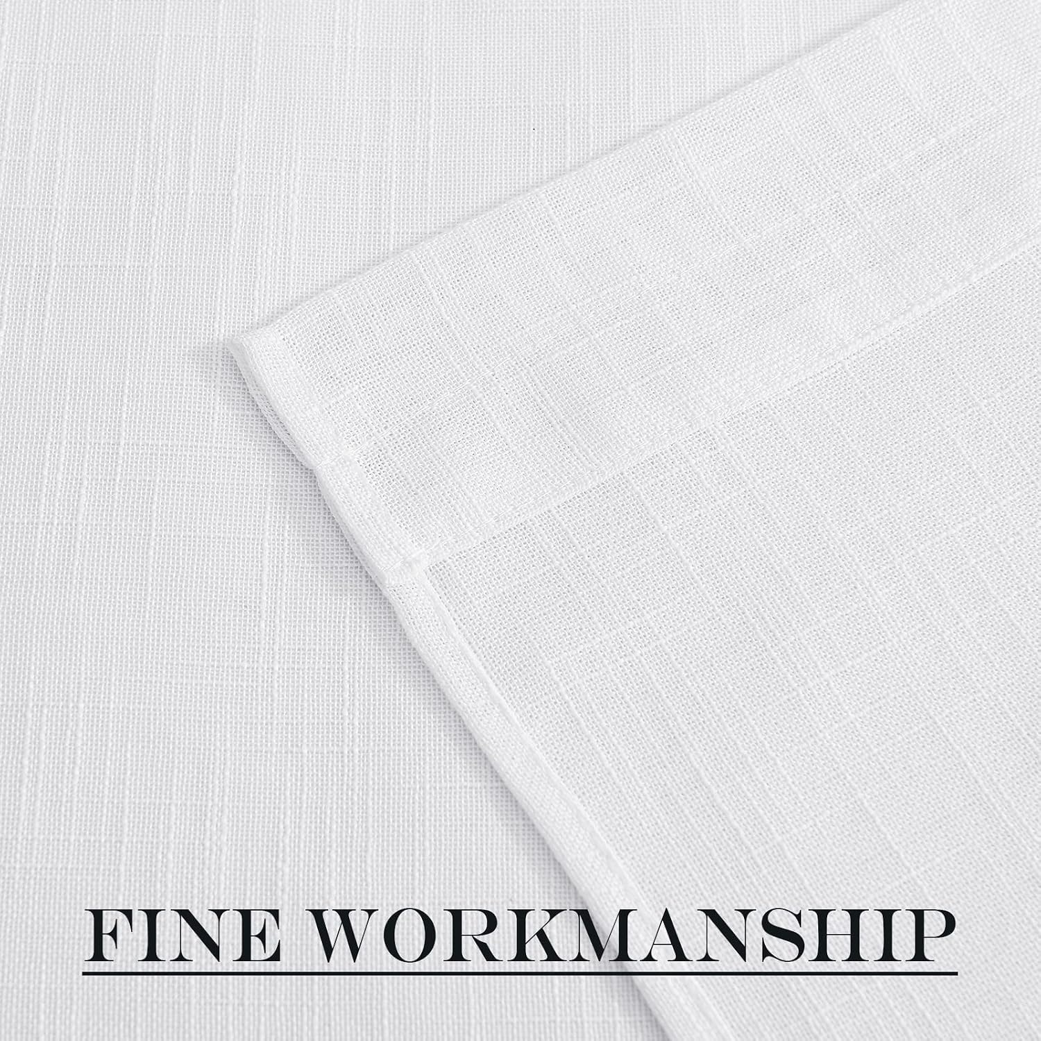image:imageNICETOWN Linen Textured Door Curtain White Sidelight Panel CurtainWhite