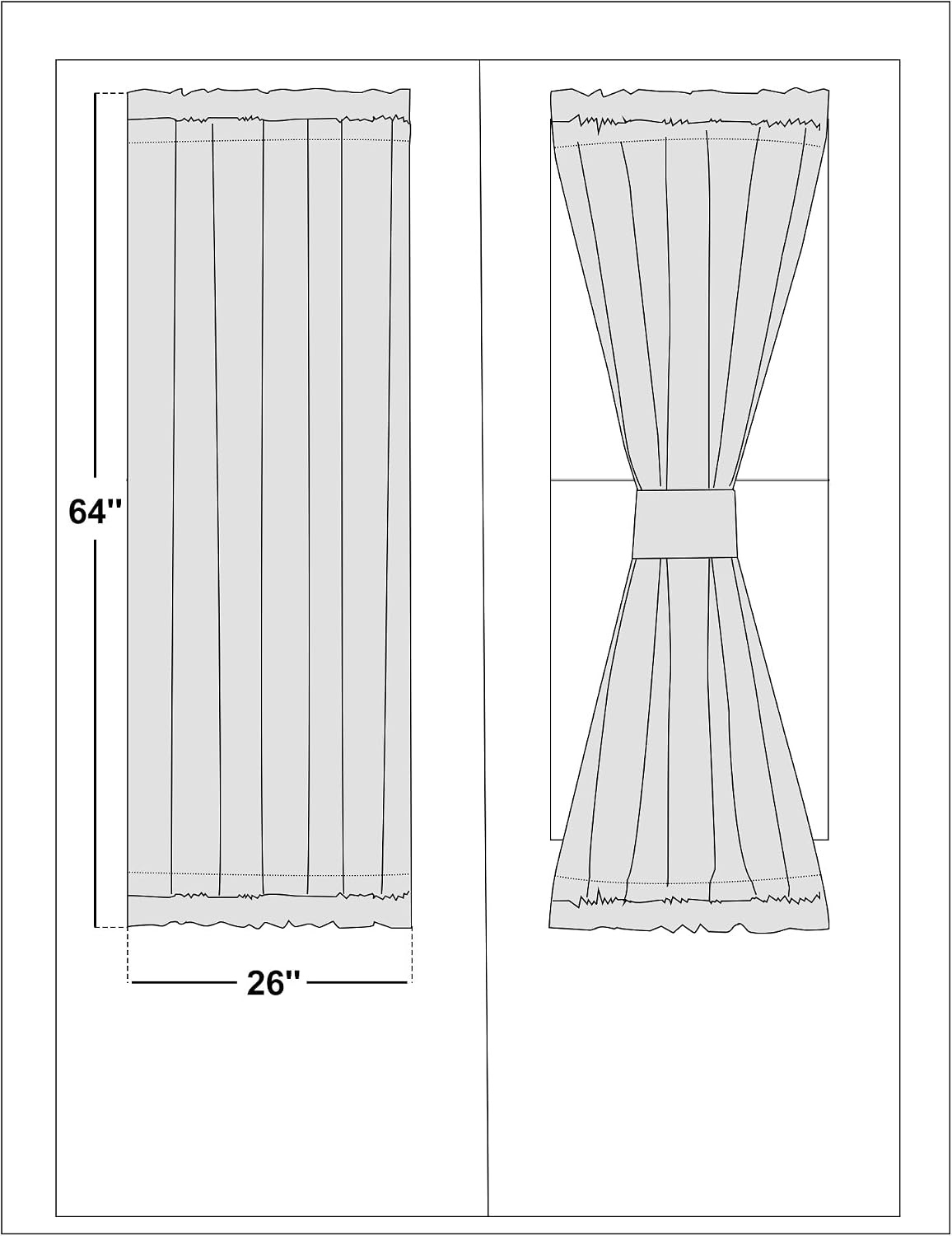 image:imageNICETOWN Linen Textured Door Curtain White Sidelight Panel CurtainWhite