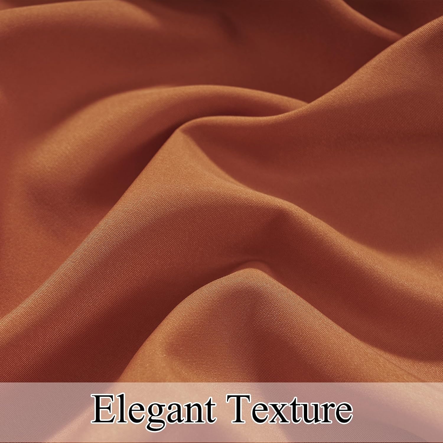 image:imageNICETOWN NonSeeThrough Sheer Curtains 84 Inches Long 2 Panels Semi SheerBurnt Orange