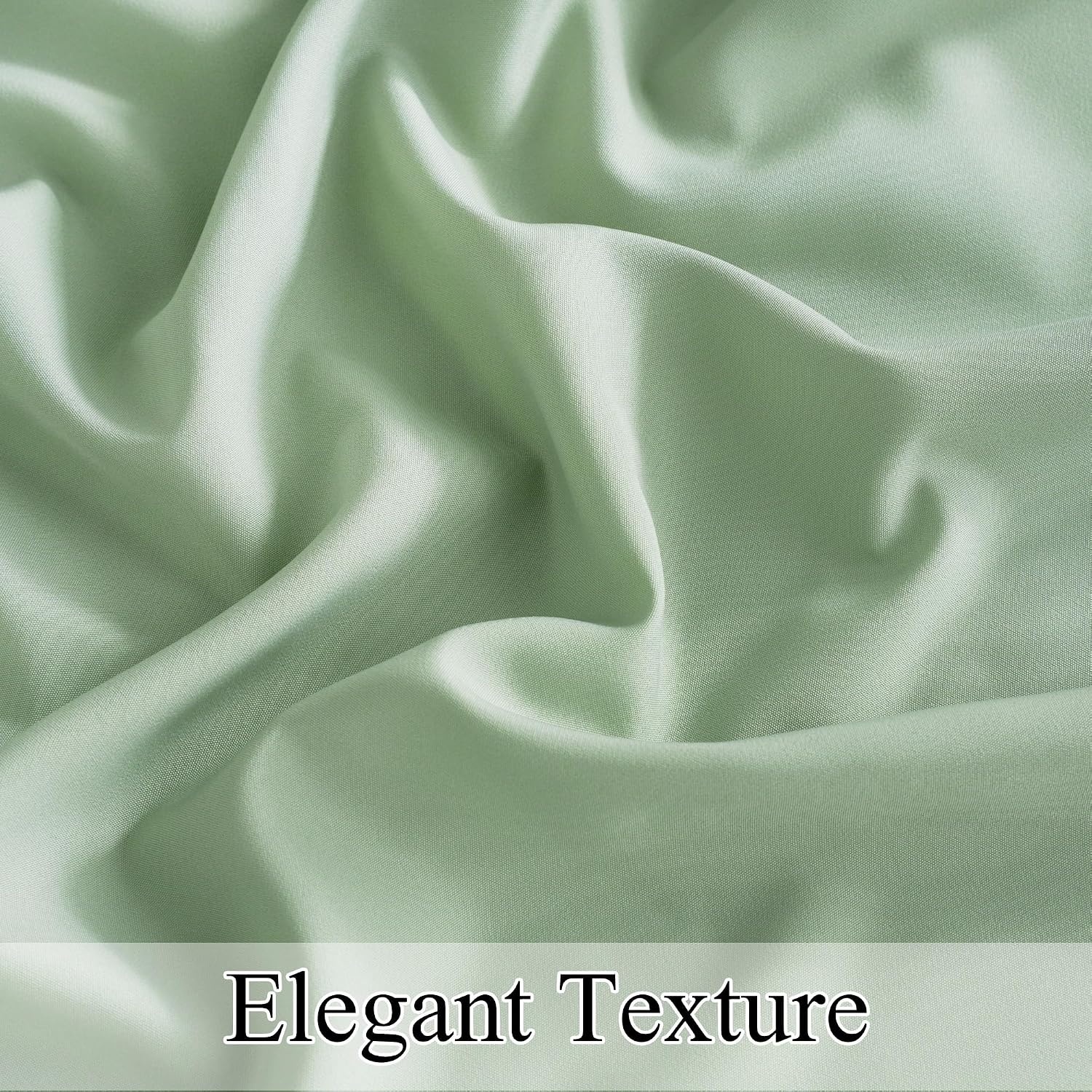 image:imageNICETOWN NonSeeThrough Sheer Curtains 84 Inches Long 2 Panels Semi SheerSage Green