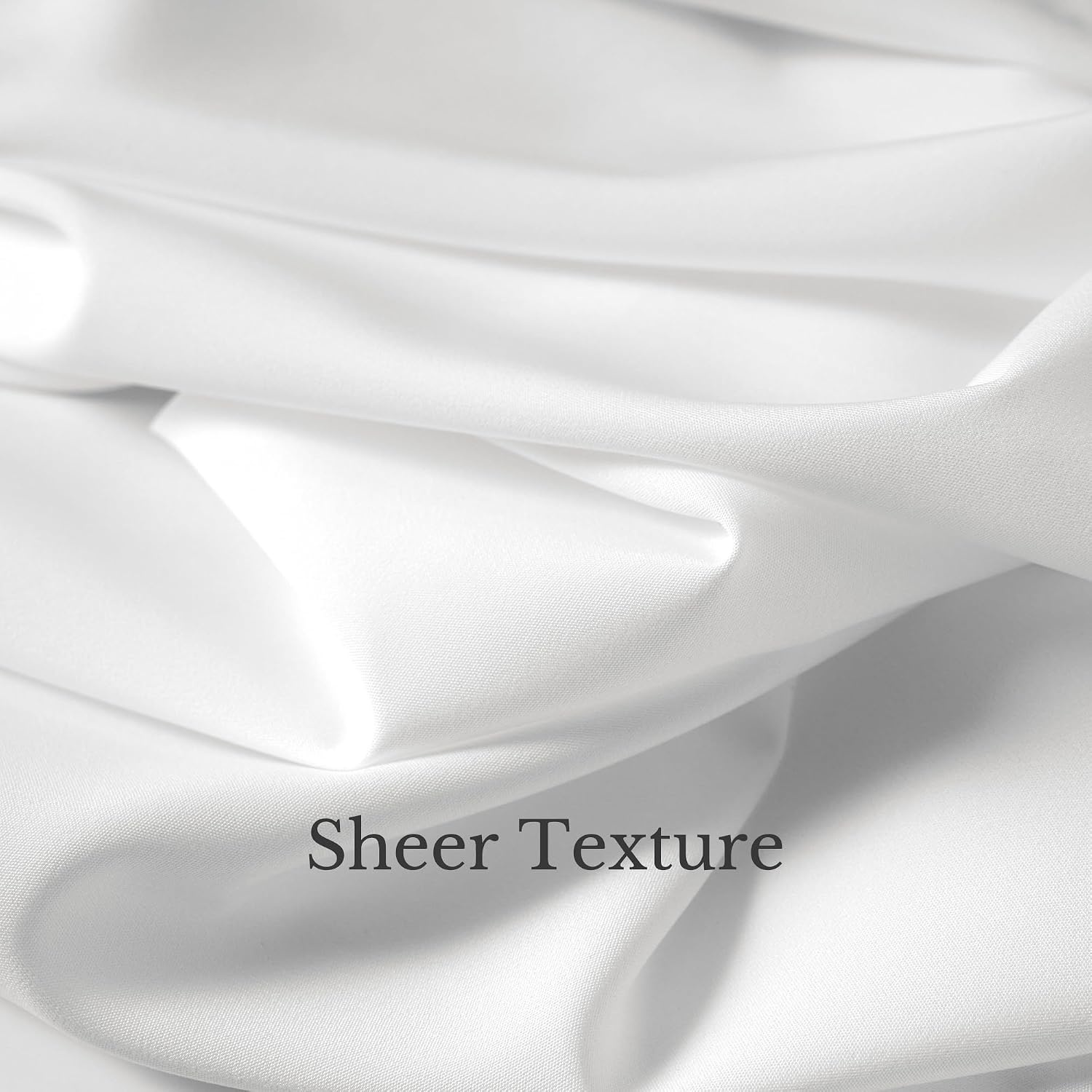 image:imageNICETOWN NonSeeThrough Sheer Curtains 84 Inches Long 2 Panels Semi SheerWhite