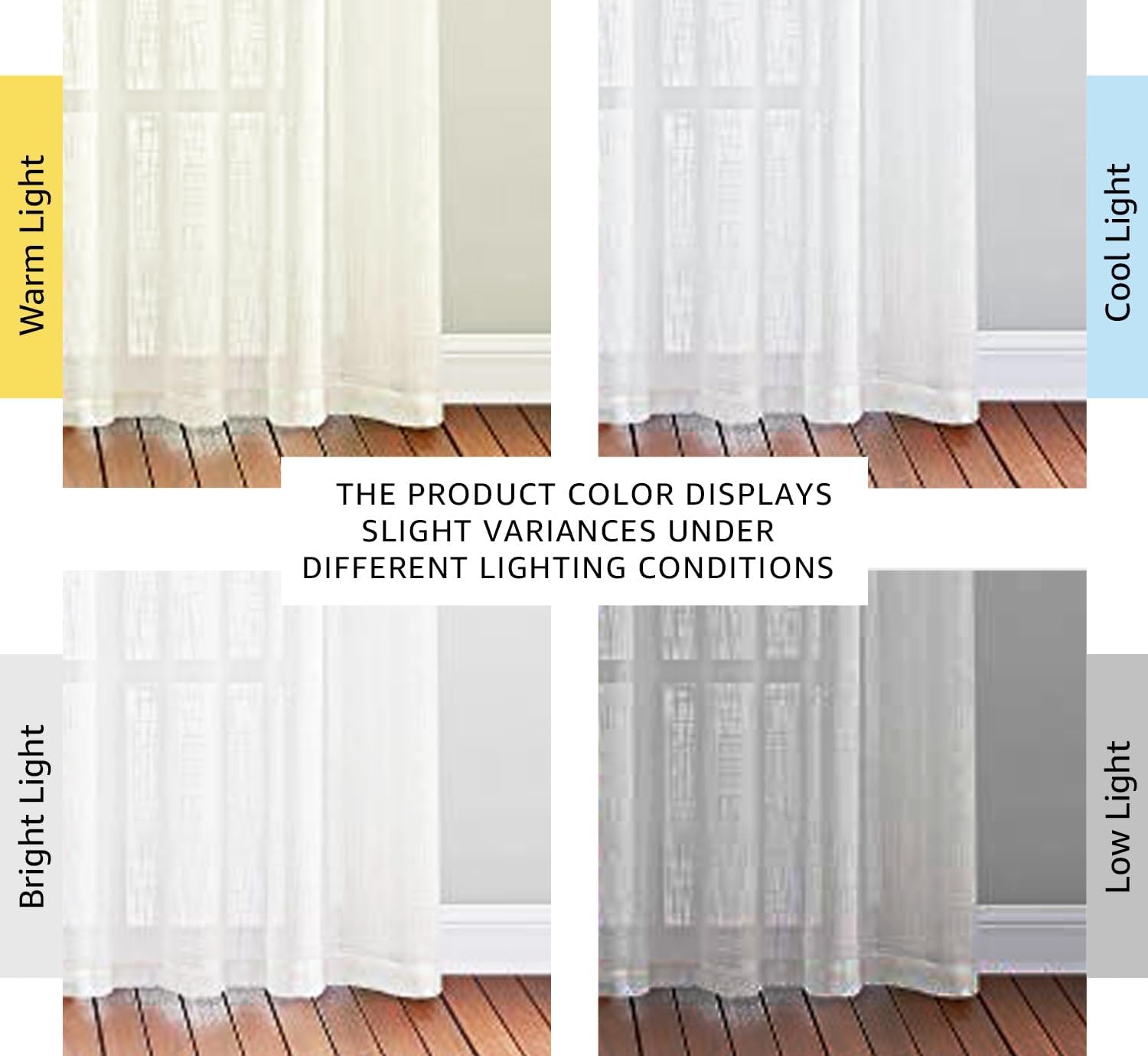 image:imageNICETOWN White Sheer Curtains for Windows 84 Inch Length 52 W 2 PanelsWhite