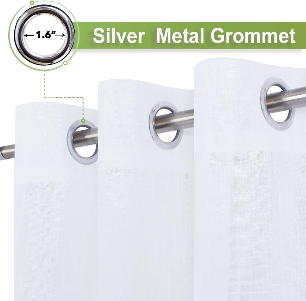 image:imageNICETOWN White Sheer Curtains for Windows 84 Inch Length 52 W 2 PanelsWhite