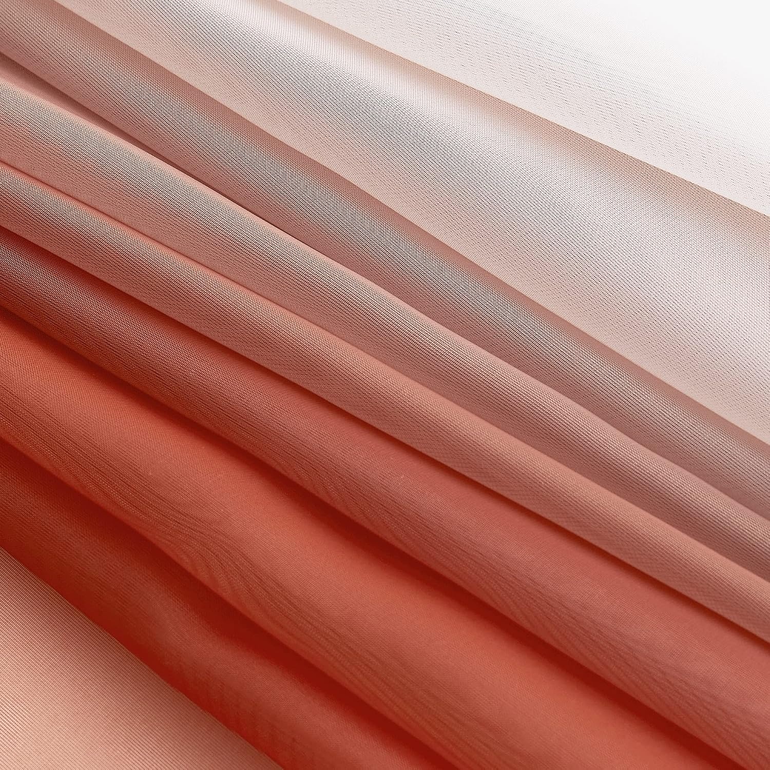 image:imageNICETOWN White Sheer Window Scarf 216 inch Extra Long 2 Panels Soft Voile Textured Bed Canopy Scarf Curtains for Event DesignsHome Decor 60 inches WideOmbre Terracotta