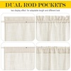 NICETOWN Linen Textured Door Curtain – White Sidelight Panel Curtain(Beige)