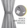 NICETOWN Linen Textured Door Curtain – White Sidelight Panel Curtain(Dark Grey)