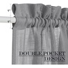 NICETOWN Linen Textured Door Curtain – White Sidelight Panel Curtain(Dark Grey)